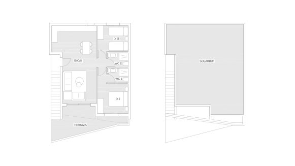 Bungalow floor plan, 2 bedrooms in HORIZON II No. 6 (2D)