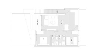 Bungalow floor plan, 2 bedrooms in HORIZON II No. 5